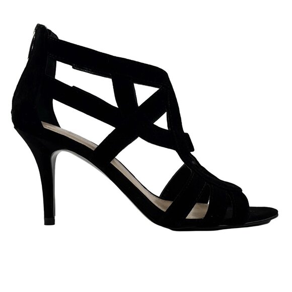 Marc Fisher Shoes - Marc Fisher Black Suede Cross Strappy Pumps High Heel Size 7.5 M
